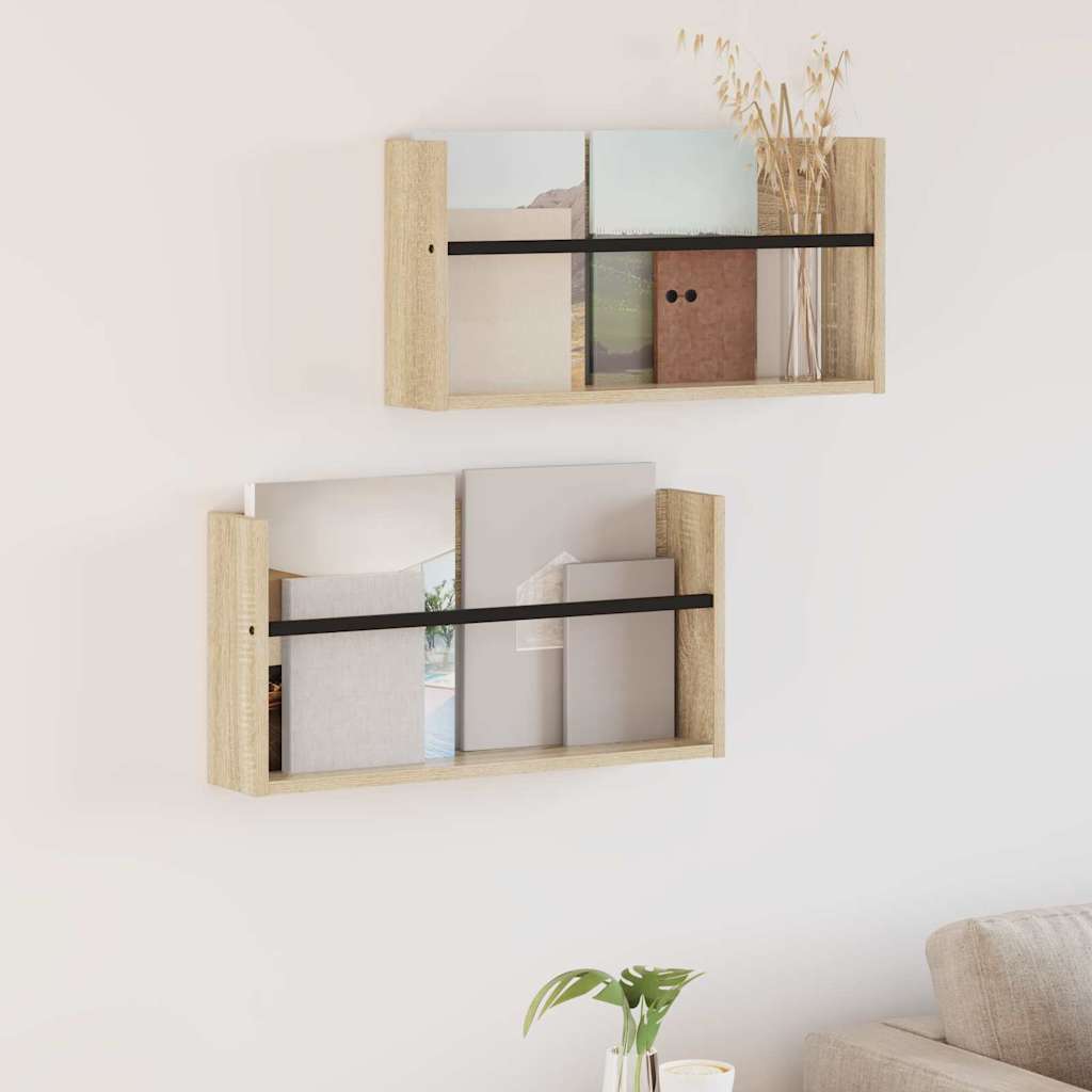 Magasin Rack 2 pcs Sonoma eg 60 x 12 x 30 cm Konstrueret træ