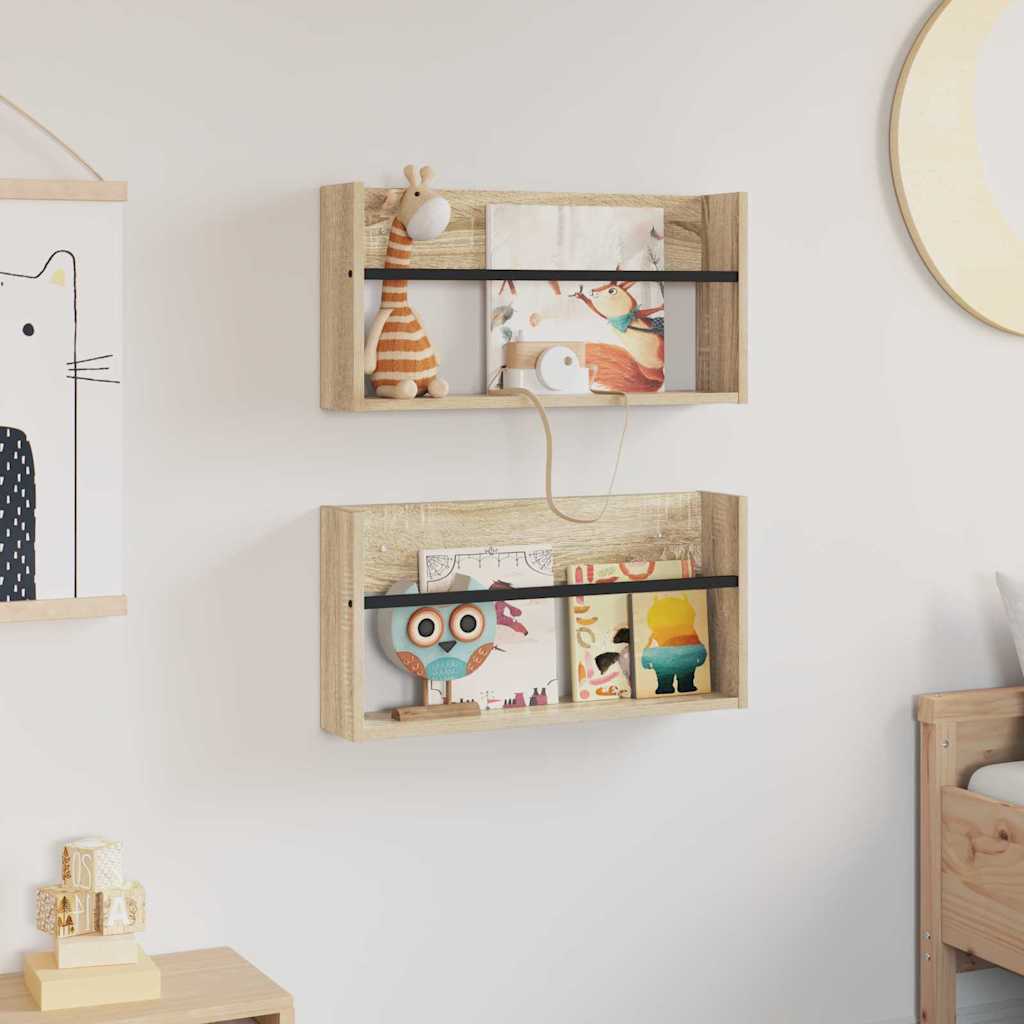 Magasin Rack 2 pcs Sonoma eg 60 x 12 x 30 cm Konstrueret træ