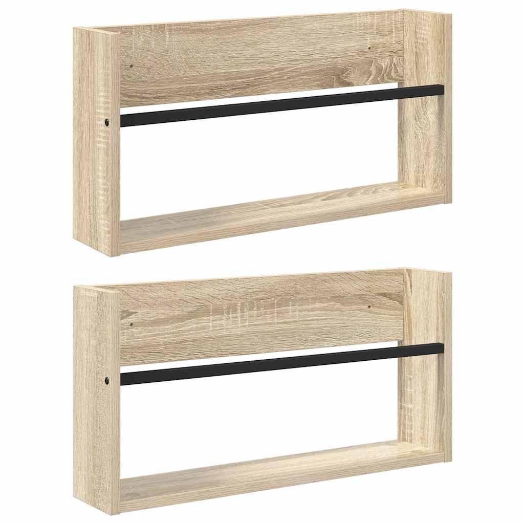 Magasin Rack 2 pcs Sonoma eg 60 x 12 x 30 cm Konstrueret træ