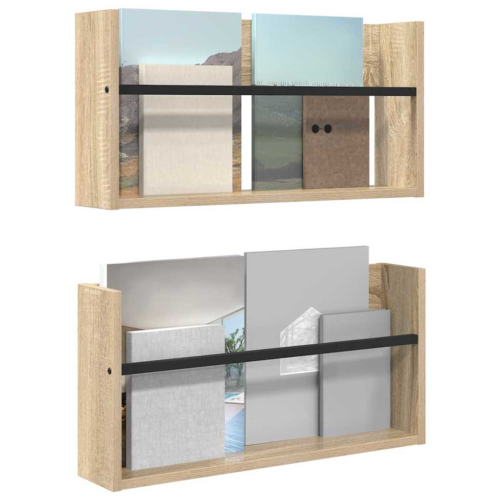 Magasin Rack 2 pcs Sonoma eg 60 x 12 x 30 cm Konstrueret træ
