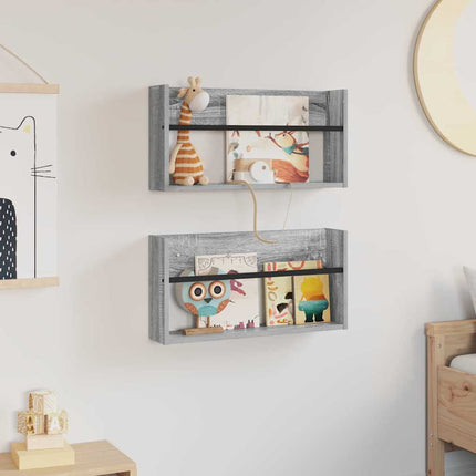 Magasin Rack 2 stk. Grå Sonoma 60 x 12 x 30 cm Konstrueret træ