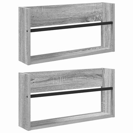 Magasin Rack 2 stk. Grå Sonoma 60 x 12 x 30 cm Konstrueret træ