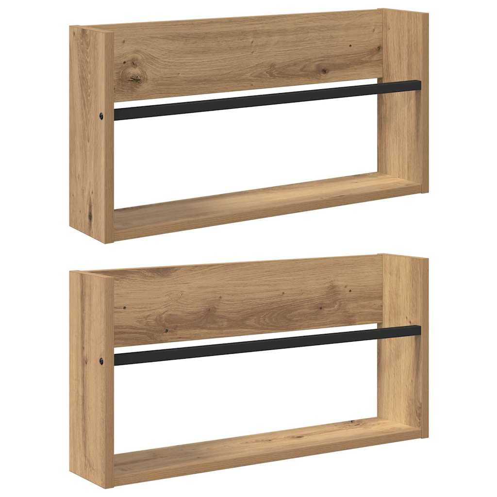 Magasin Rack med hylde 2 pcs Artisan Egetræ 60 x 12 x 30 cm