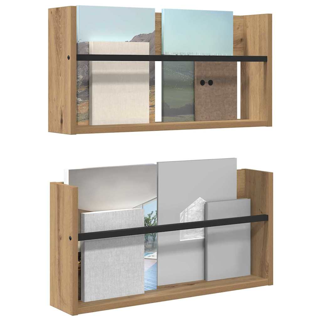Magasin Rack med hylde 2 pcs Artisan Egetræ 60 x 12 x 30 cm