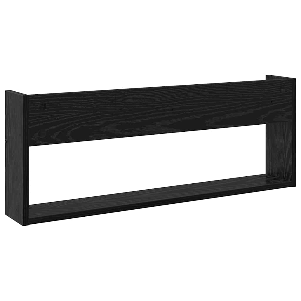 Magasin Rack 2 pcs Sort eg 80 x 12 x 30 cm Konstrueret træ