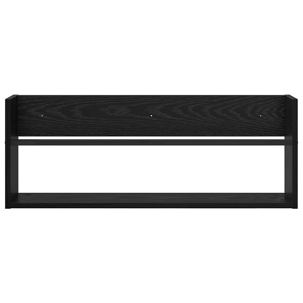 Magasin Rack 2 pcs Sort eg 80 x 12 x 30 cm Konstrueret træ