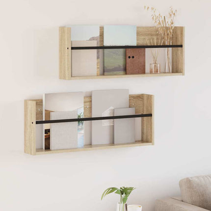 Magasin Rack 2 stk. Sonoma eg 80 x 12 x 30 cm Konstrueret træ
