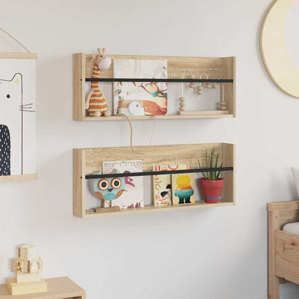 Magasin Rack 2 stk. Sonoma eg 80 x 12 x 30 cm Konstrueret træ