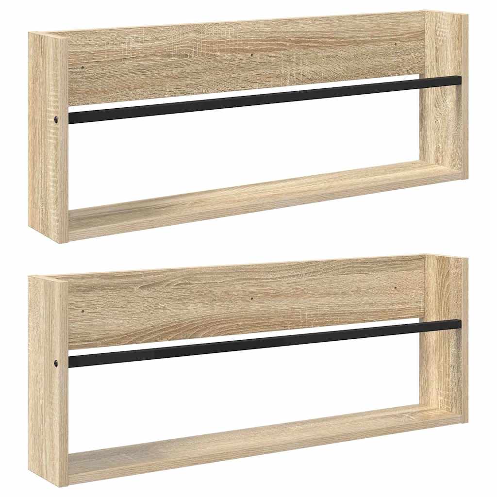 Magasin Rack 2 pcs Sonoma eg 80 x 12 x 30 cm Konstrueret træ