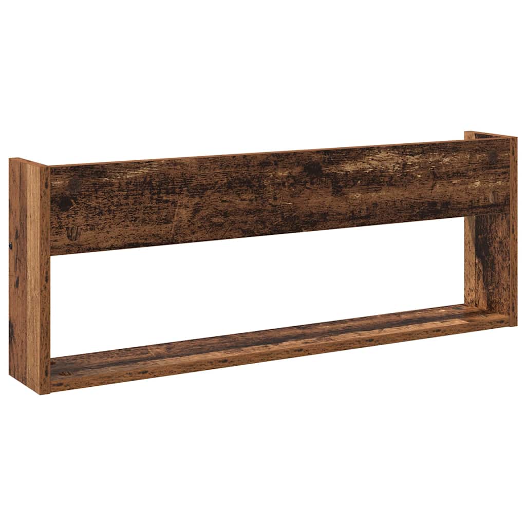 Magasin Rack 2 pcs Gammelt træ 80 x 12 x 30 cm Konstrueret træ