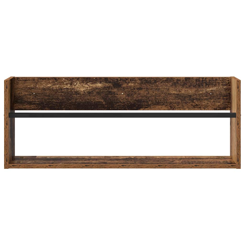 Magasin Rack 2 pcs Gammelt træ 80 x 12 x 30 cm Konstrueret træ