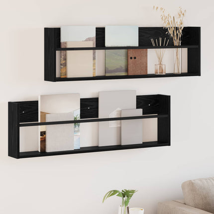 Magasin Rack 2 stk. Sort eg 100 x 12 x 30 cm Konstrueret træ