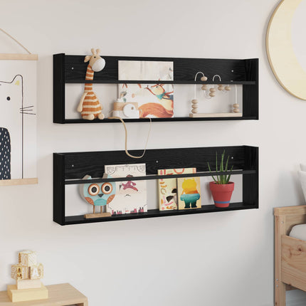 Magasin Rack 2 stk. Sort eg 100 x 12 x 30 cm Konstrueret træ