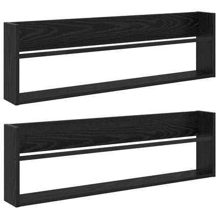 Magasin Rack 2 stk. Sort eg 100 x 12 x 30 cm Konstrueret træ