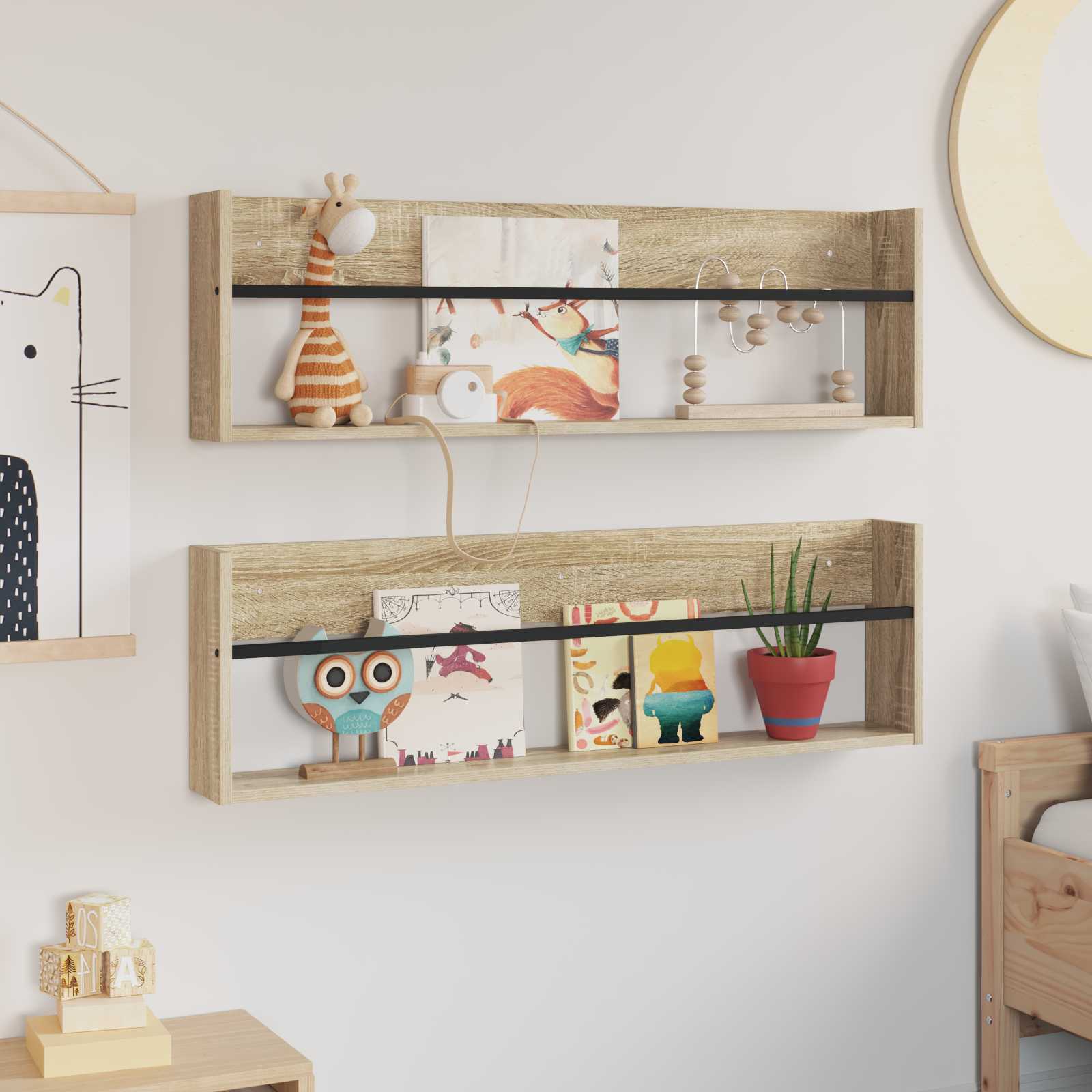 Magasin Rack 2 pcs Sonoma eg 100 x 12 x 30 cm Konstrueret træ