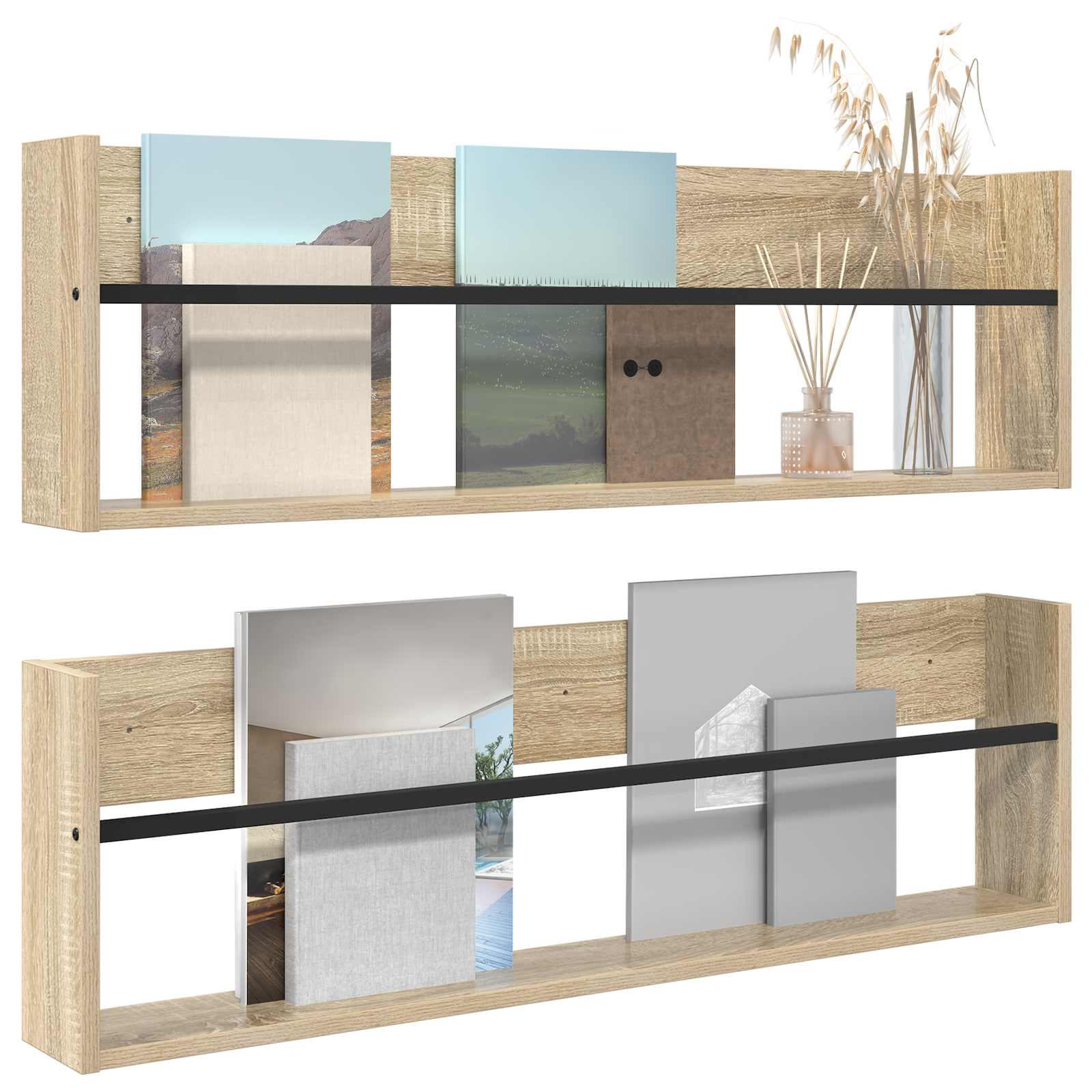 Magasin Rack 2 pcs Sonoma eg 100 x 12 x 30 cm Konstrueret træ