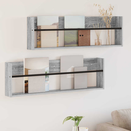 Magasin Rack 2 stk. Grå Sonoma 100 x 12 x 30 cm Konstrueret træ