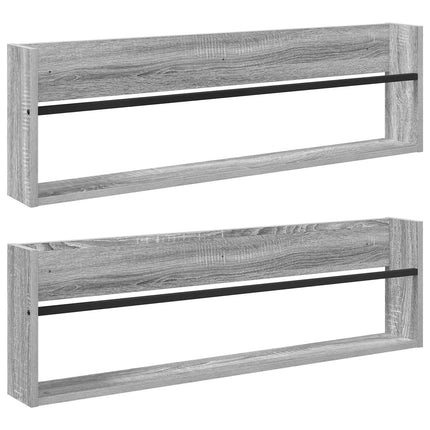Magasin Rack 2 stk. Grå Sonoma 100 x 12 x 30 cm Konstrueret træ
