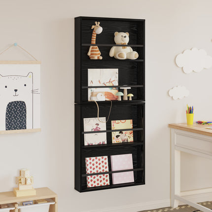 Magasin Rack 2 stk. Sort eg 60 x 12 x 70 cm Konstrueret træ