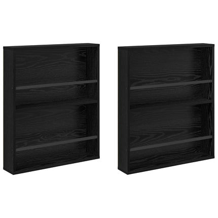 Magasin Rack 2 stk. Sort eg 60 x 12 x 70 cm Konstrueret træ