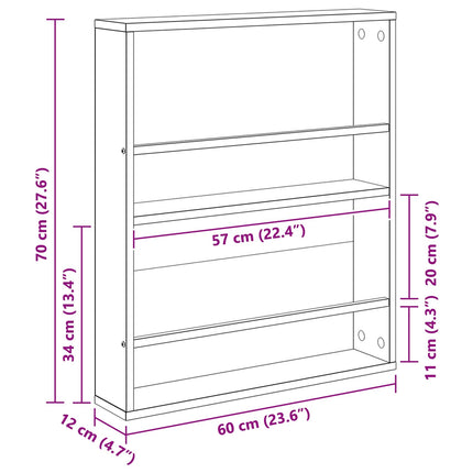 Magasin Rack 2 stk. Røget eg 60 x 12 x 70 cm Konstrueret træ