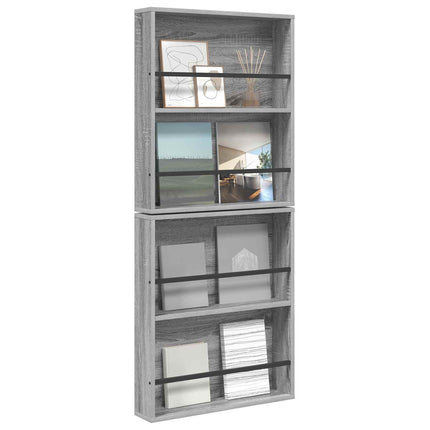Magasin Rack 2 stk. Grå Sonoma 60 x 12 x 70 cm Konstrueret træ