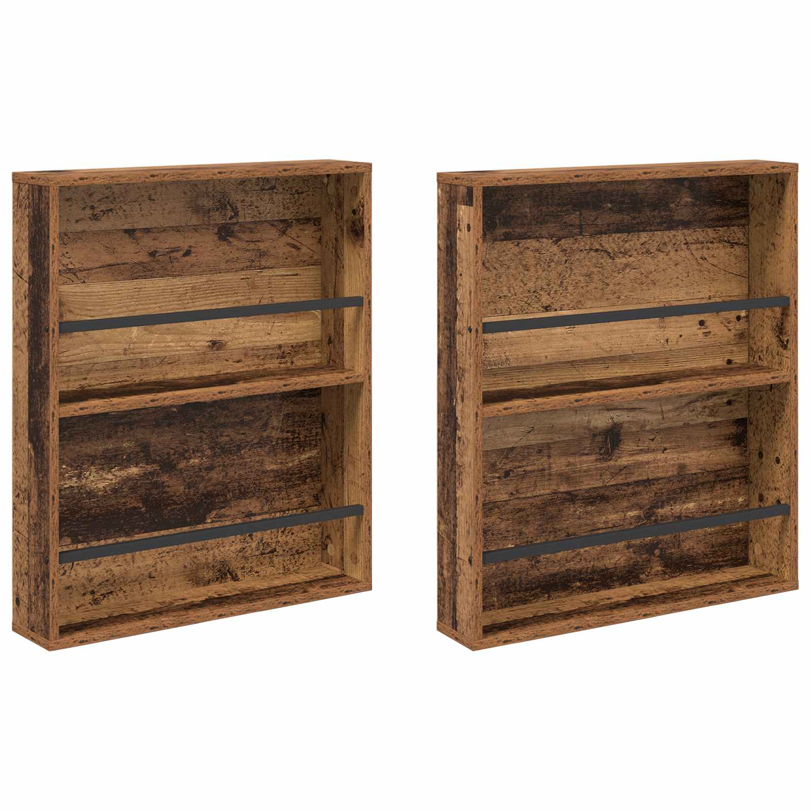 Magasin Rack 2 pcs Gammelt træ 60 x 12 x 70 cm Konstrueret træ