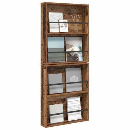 Magasin Rack 2 stk. Gammelt træ 60 x 12 x 70 cm Konstrueret træ