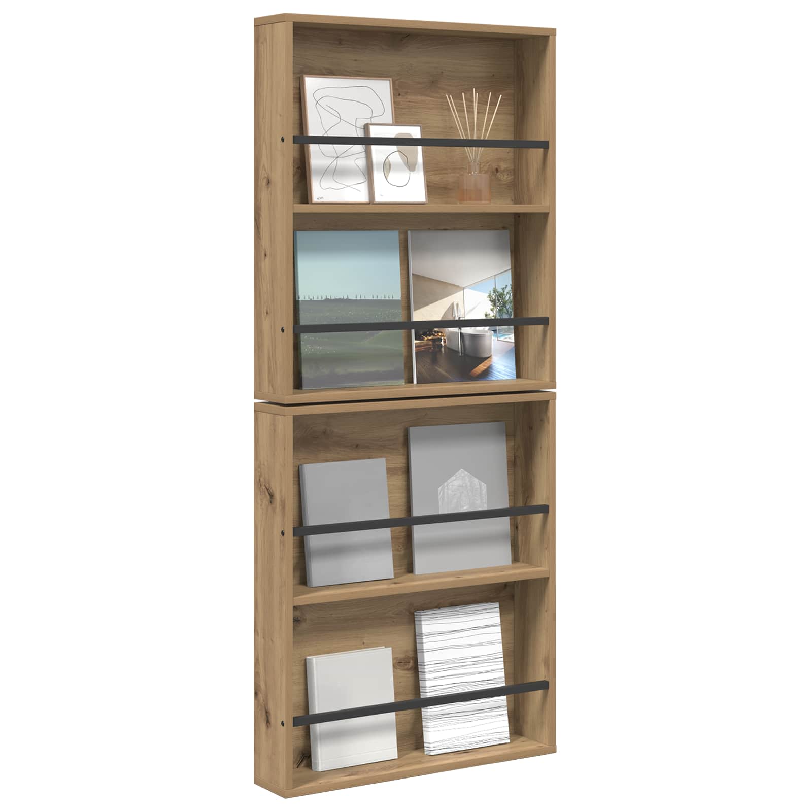 Magasin Rack med hylde 2 pcs Artisan Egetræ 60 x 12 x 70 cm