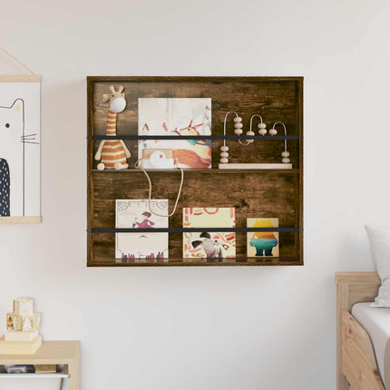 Magasin Rack med hylde Røget eg 80 x 12 x 70 cm Konstrueret træ