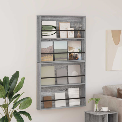 Magasin Rack 2 stk. Grå Sonoma 80 x 12 x 70 cm Konstrueret træ