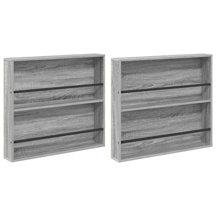 Magasin Rack 2 stk. Grå Sonoma 80 x 12 x 70 cm Konstrueret træ