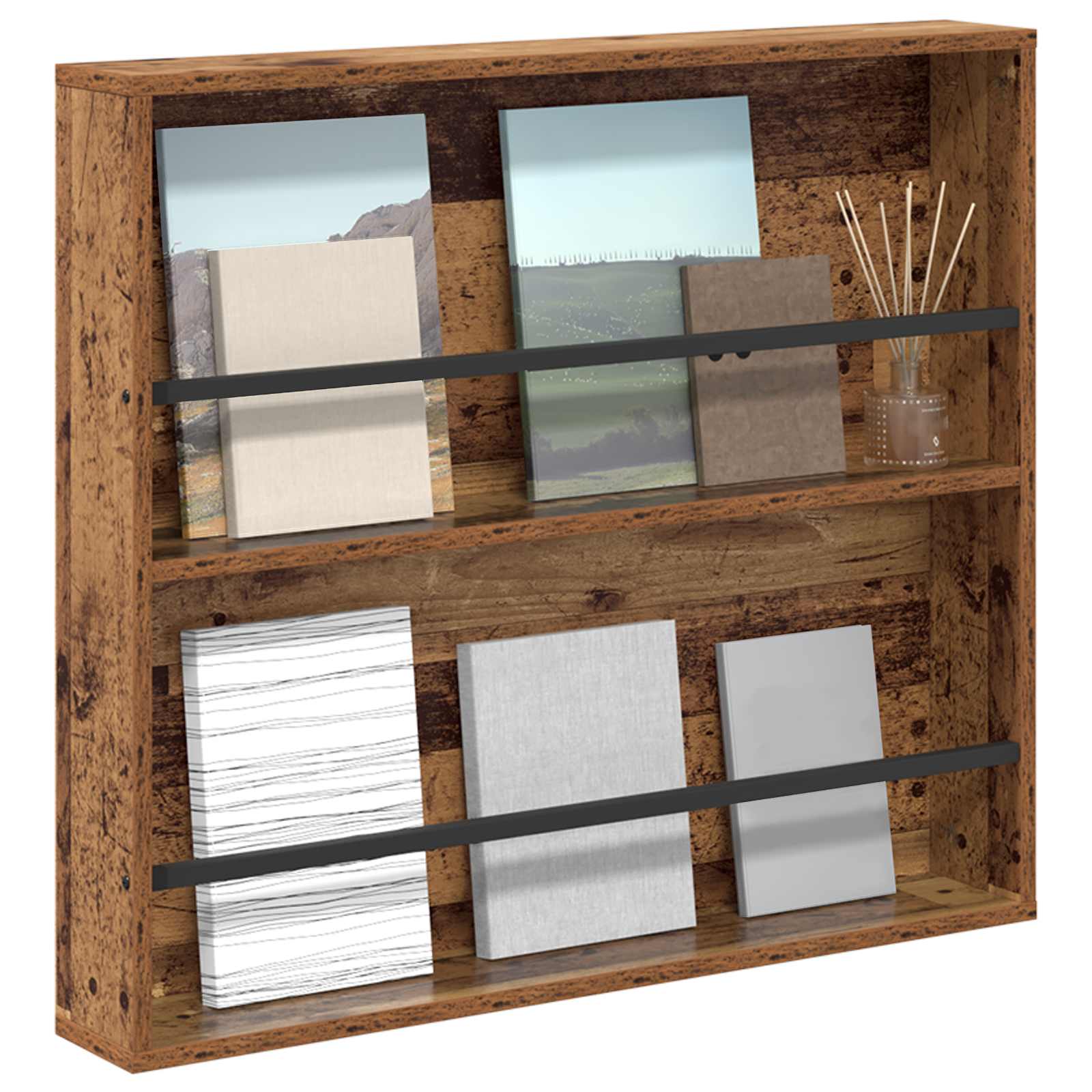 Magasin Rack Gammelt træ 80 x 12 x 70 cm Konstrueret træ