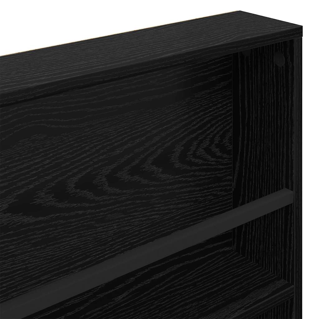 Magasin Rack med hylde Sort eg 100 x 12 x 70 cm Konstrueret træ