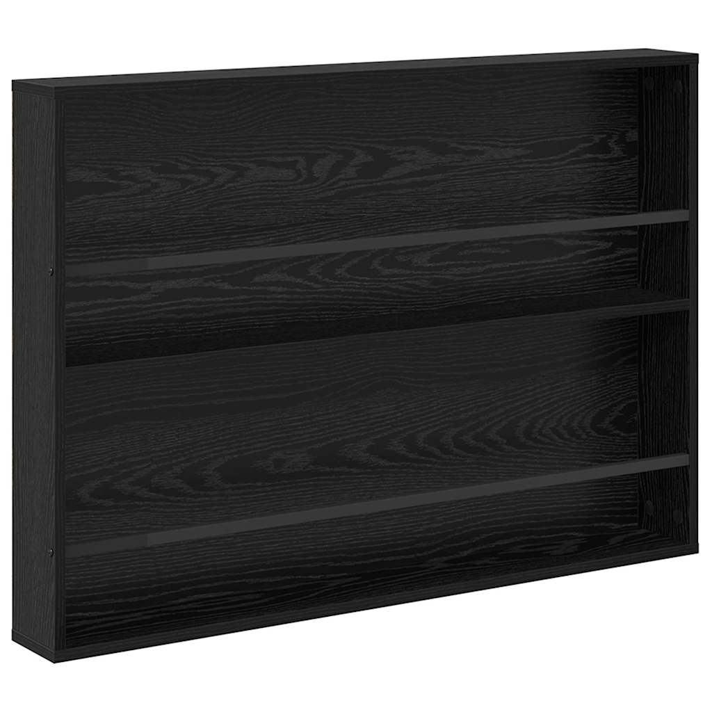 Magasin Rack med hylde Sort eg 100 x 12 x 70 cm Konstrueret træ