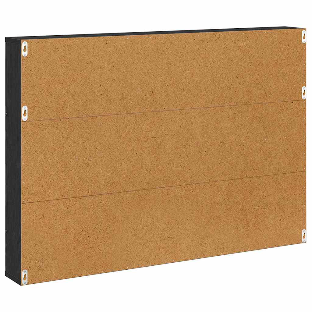 Magasin Rack med hylde Sort eg 100 x 12 x 70 cm Konstrueret træ