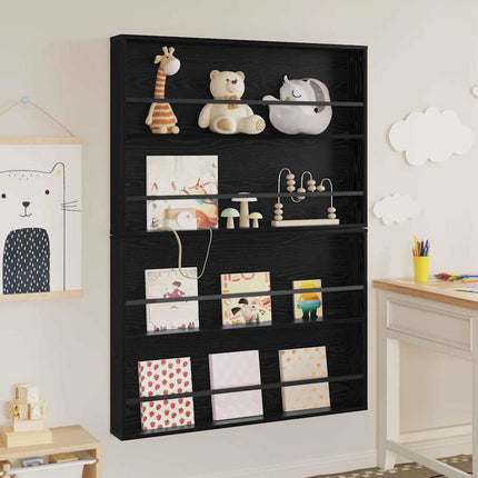 Magasin Rack 2 stk. Sort eg 100 x 12 x 70 cm Konstrueret træ