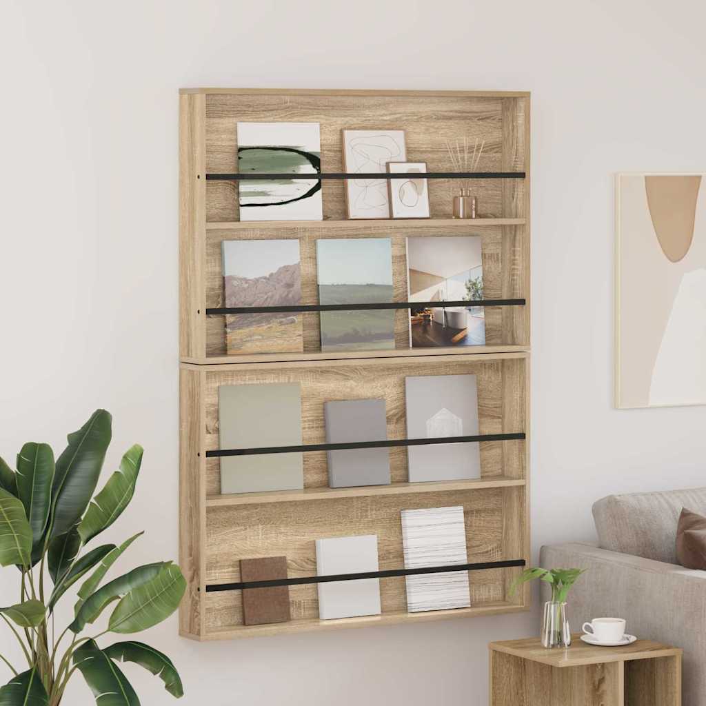 Magasin Rack 2 pcs Sonoma eg 100 x 12 x 70 cm Konstrueret træ