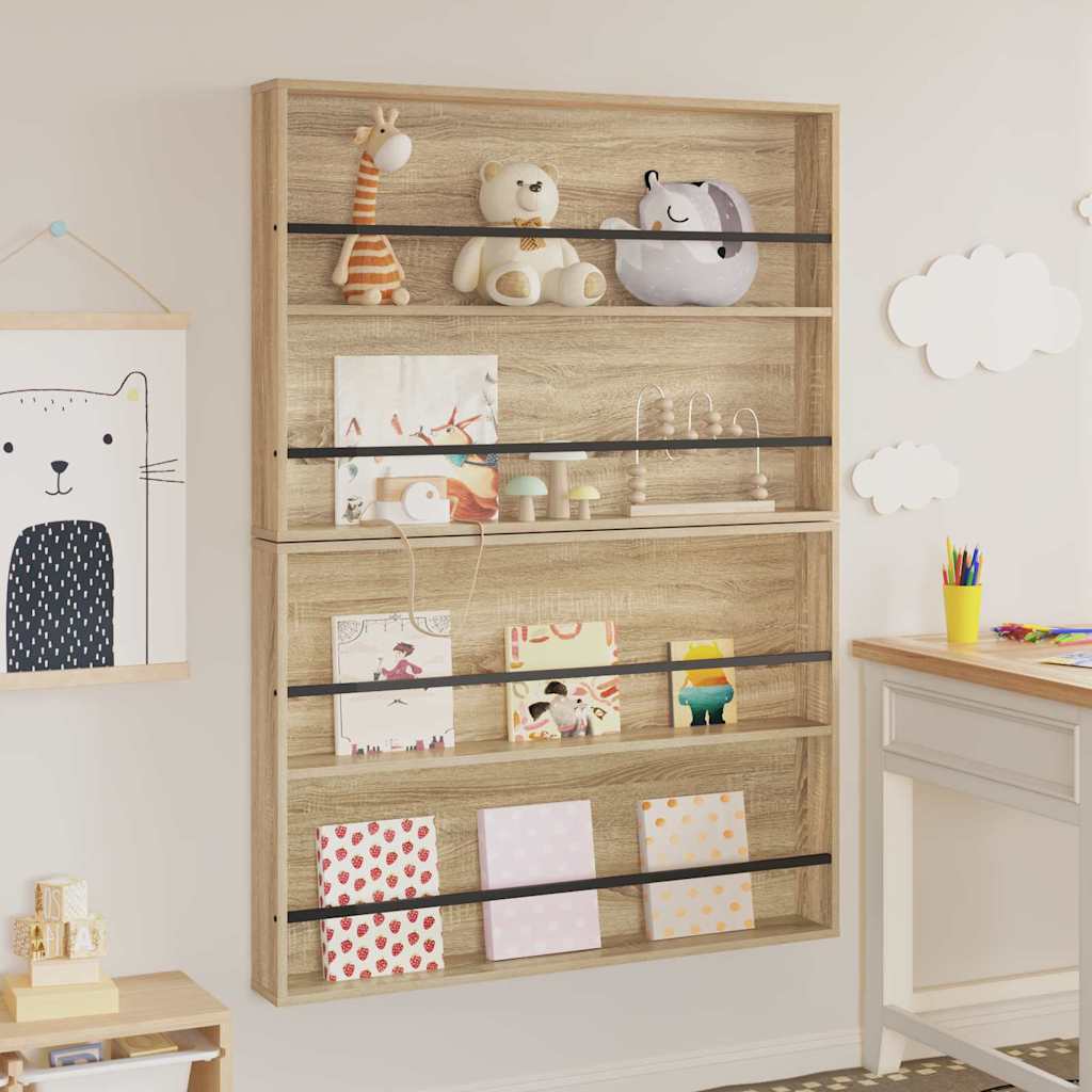 Magasin Rack 2 pcs Sonoma eg 100 x 12 x 70 cm Konstrueret træ