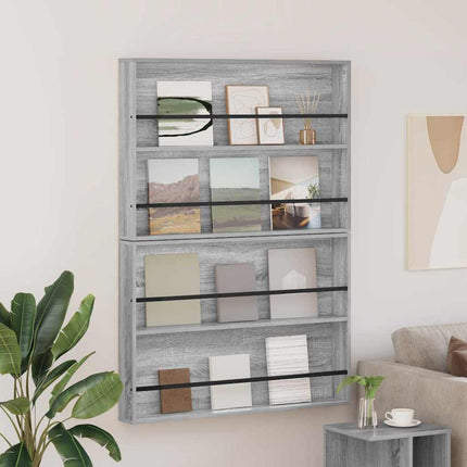 Magasin Rack 2 stk. Grå Sonoma 100 x 12 x 70 cm Konstrueret træ