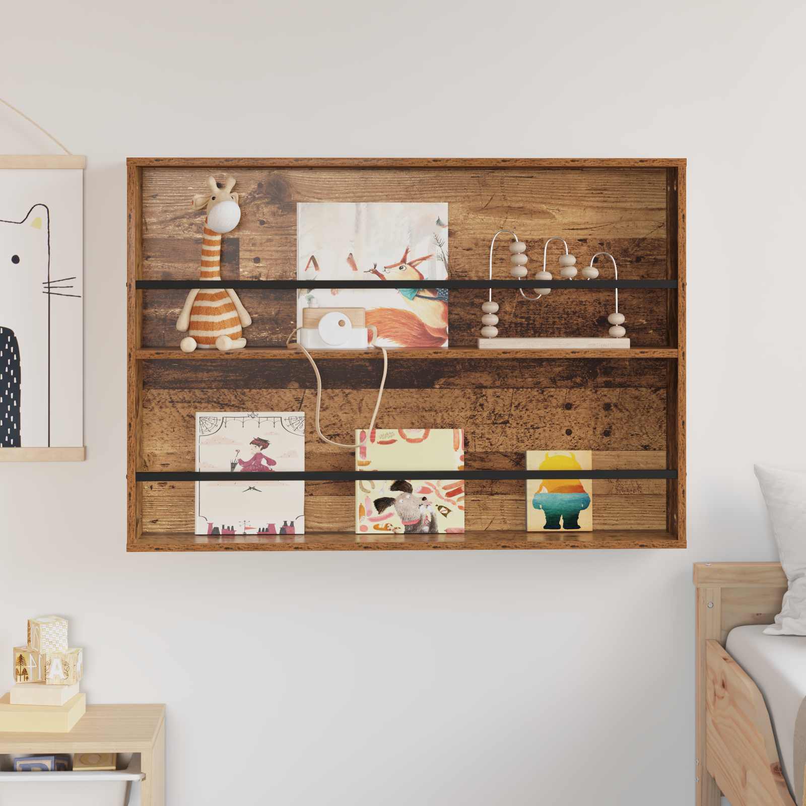 Magasin Rack Gammelt træ 100 x 12 x 70 cm Konstrueret træ