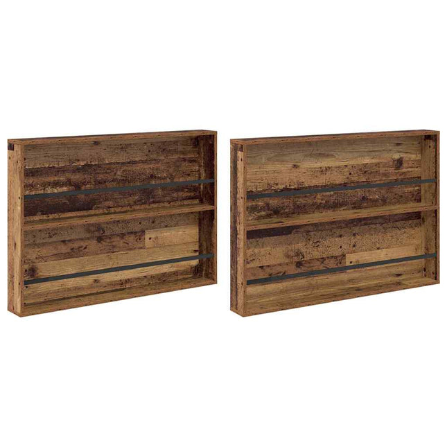 Magasin Rack med hylde 2 stk. Gammelt træ 100 x 12 x 70 cm
