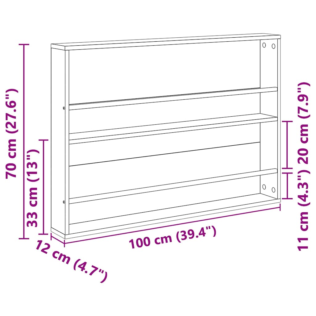 Magasin Rack Artisan Egetræ 100 x 12 x 70 cm Konstrueret træ