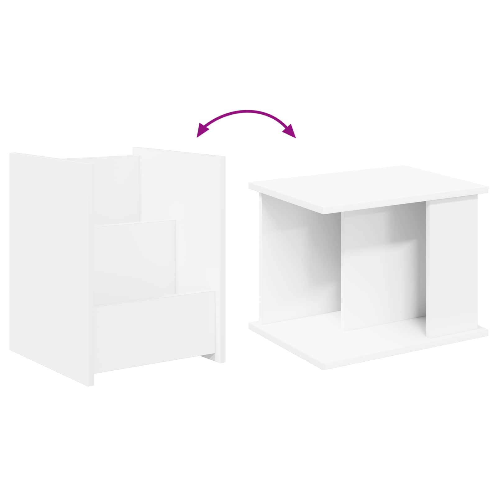 Magasin Rack med hylde Hvid 35 x 35 x 45 cm Konstrueret træ