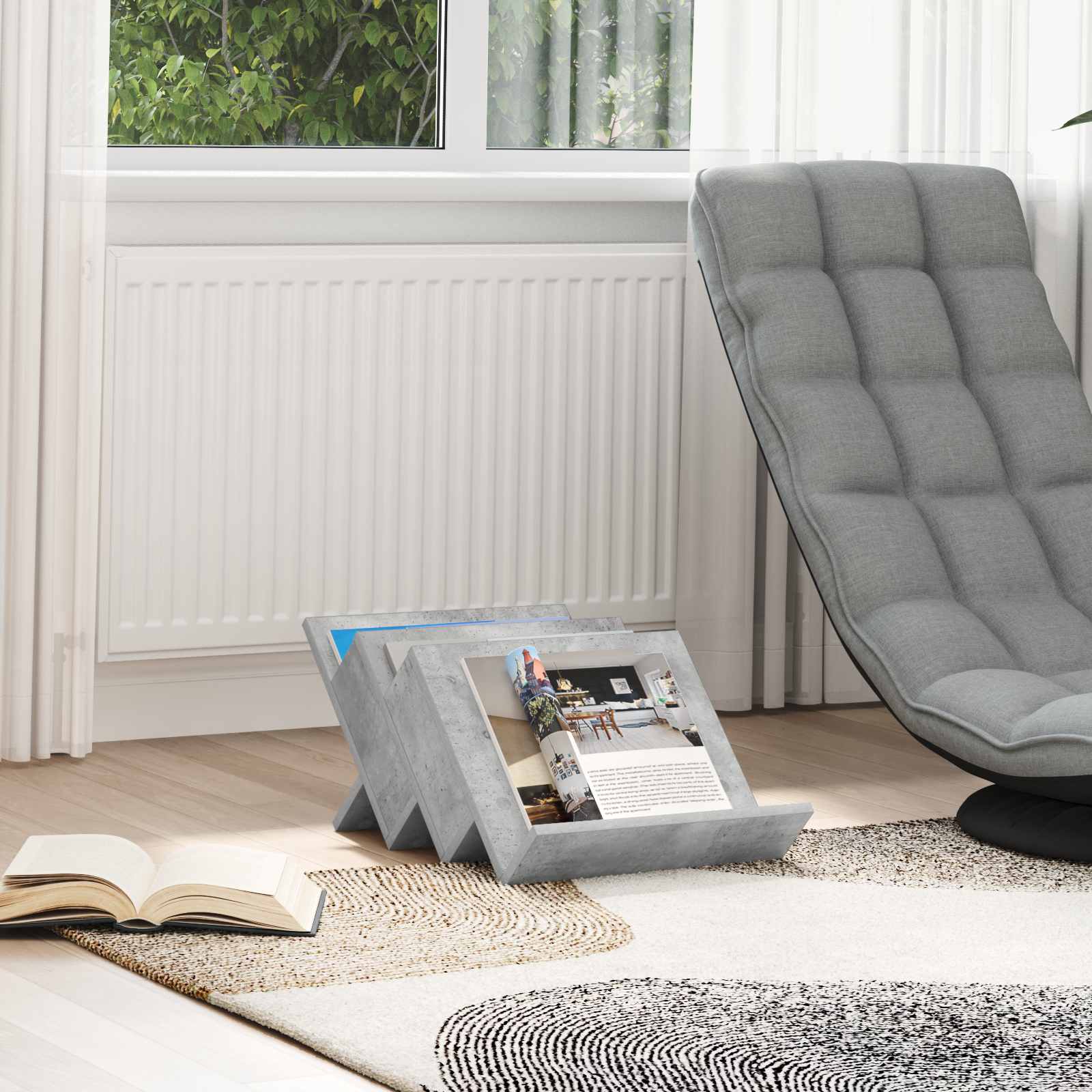 Magasin Rack Beton Grå 53 x 40 x 28,5 cm Konstrueret træ