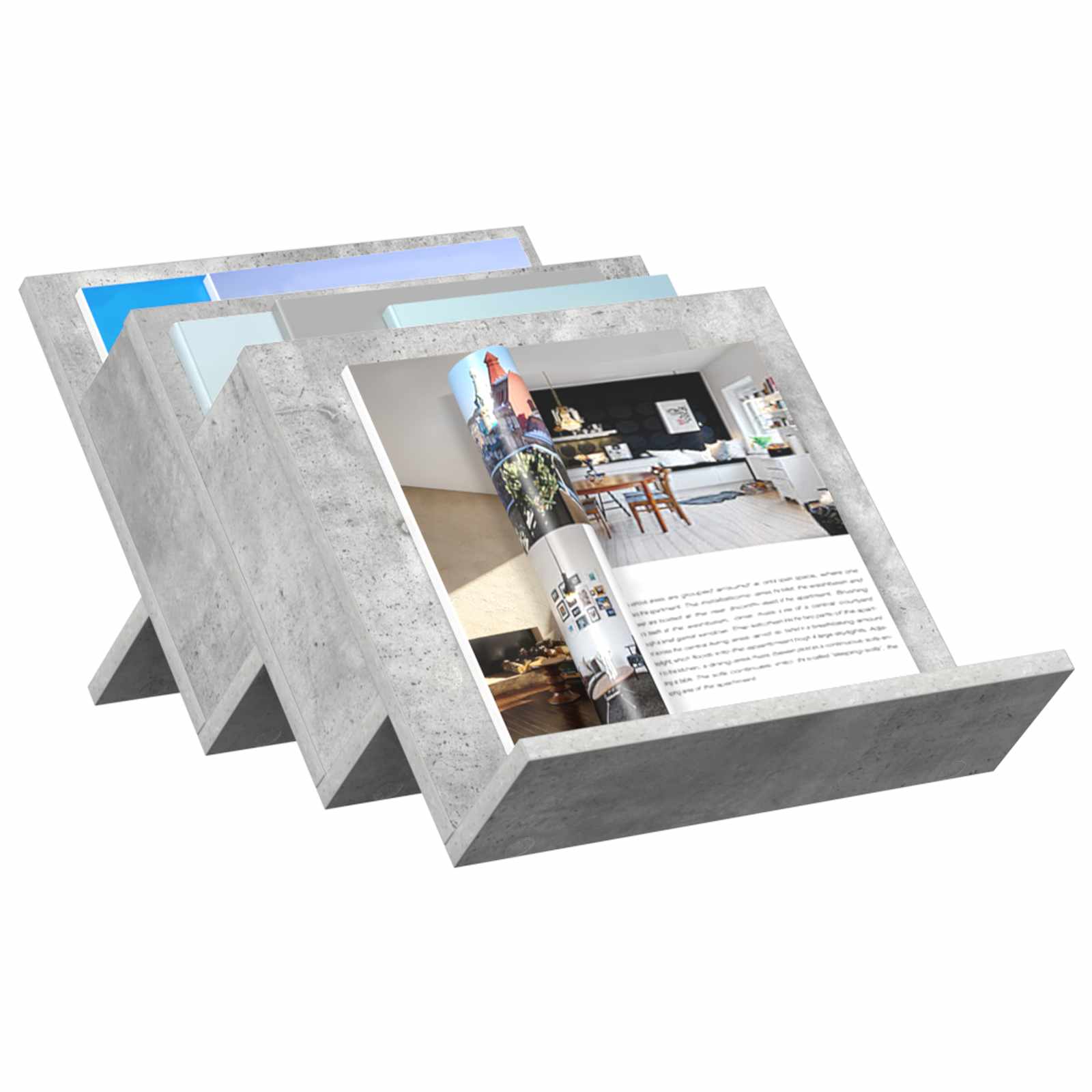 Magasin Rack Beton Grå 53 x 40 x 28,5 cm Konstrueret træ