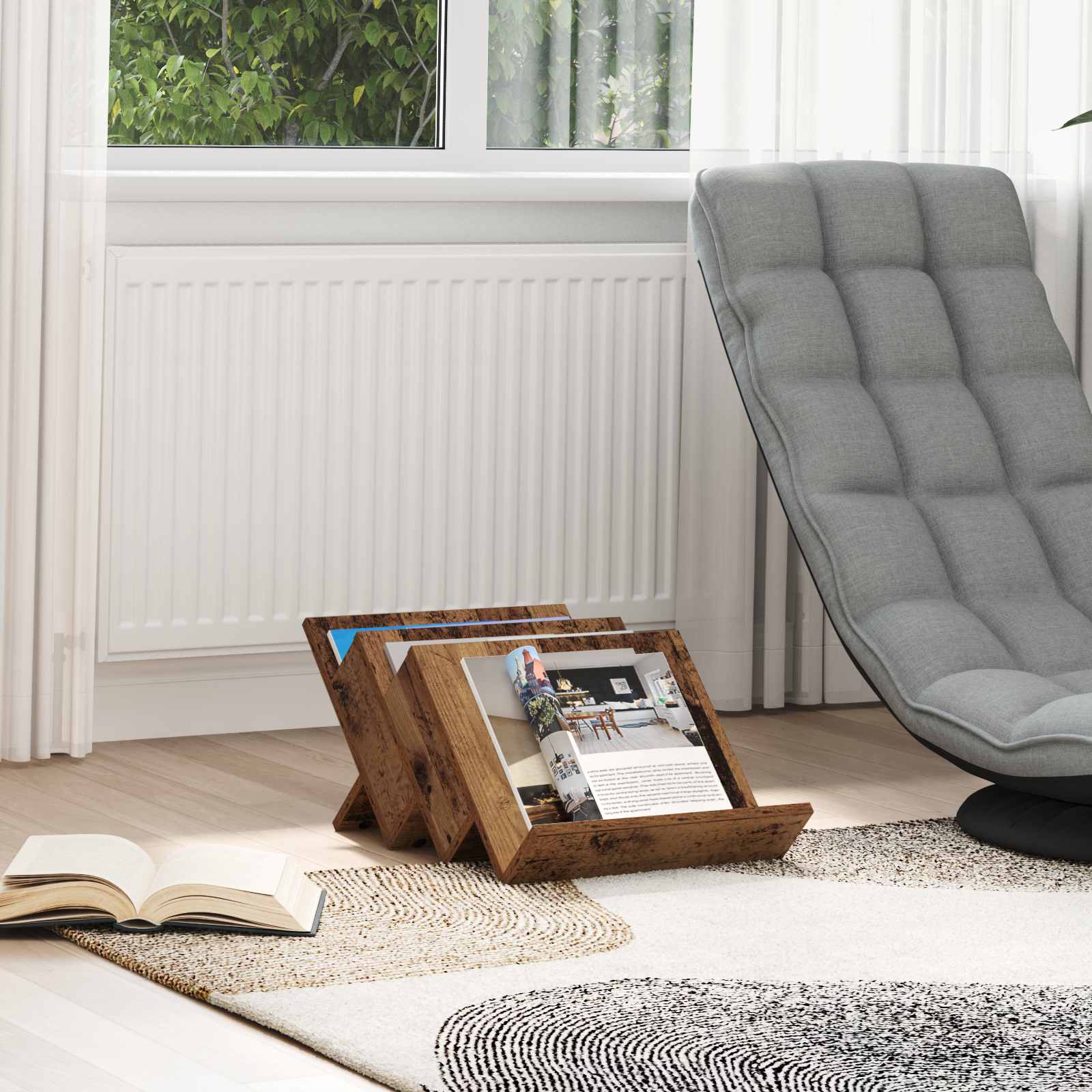 Magasin Rack Gammelt træ 53 x 40 x 28,5 cm Konstrueret træ