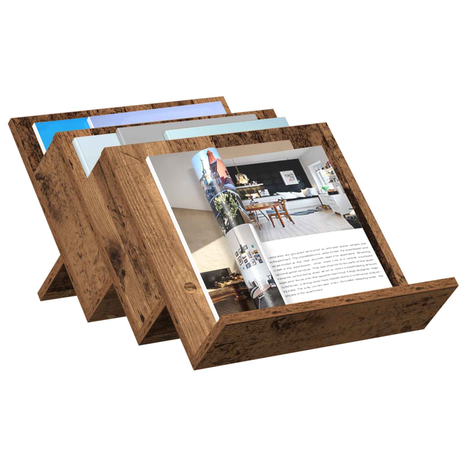 Magasin Rack Gammelt træ 53 x 40 x 28,5 cm Konstrueret træ