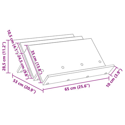 Magasin Rack Røget eg 65 x 53 x 28,5 cm Konstrueret træ