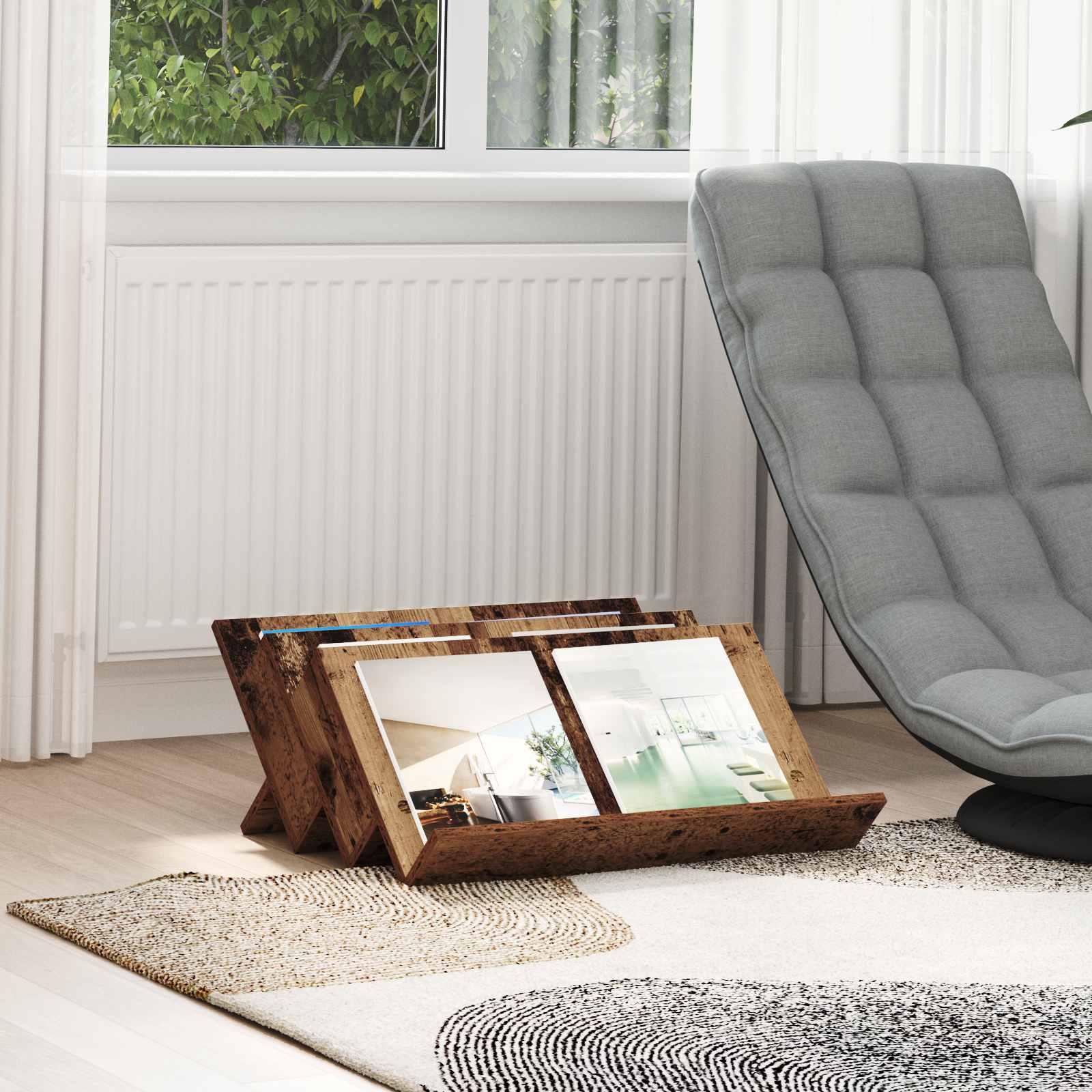 Magasin Rack Gammelt træ 65 x 53 x 28,5 cm Konstrueret træ